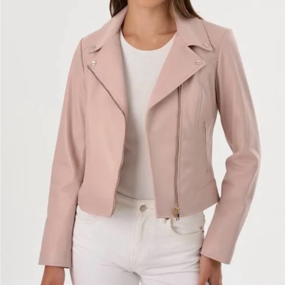Neiman Marcus Soft Pink Leather Jacket